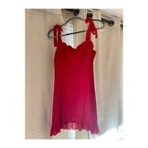 Red mini dress